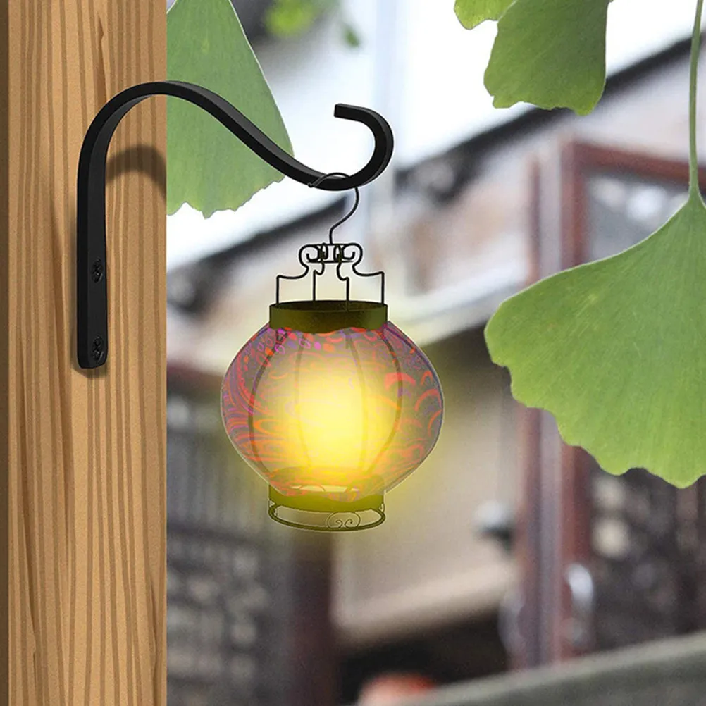 4Pcs Flower Pot Plant Hooks Iron Wall Plant Hook Simple Wrought Iron Bracket Garden Balcony Hanging Lantern Holder