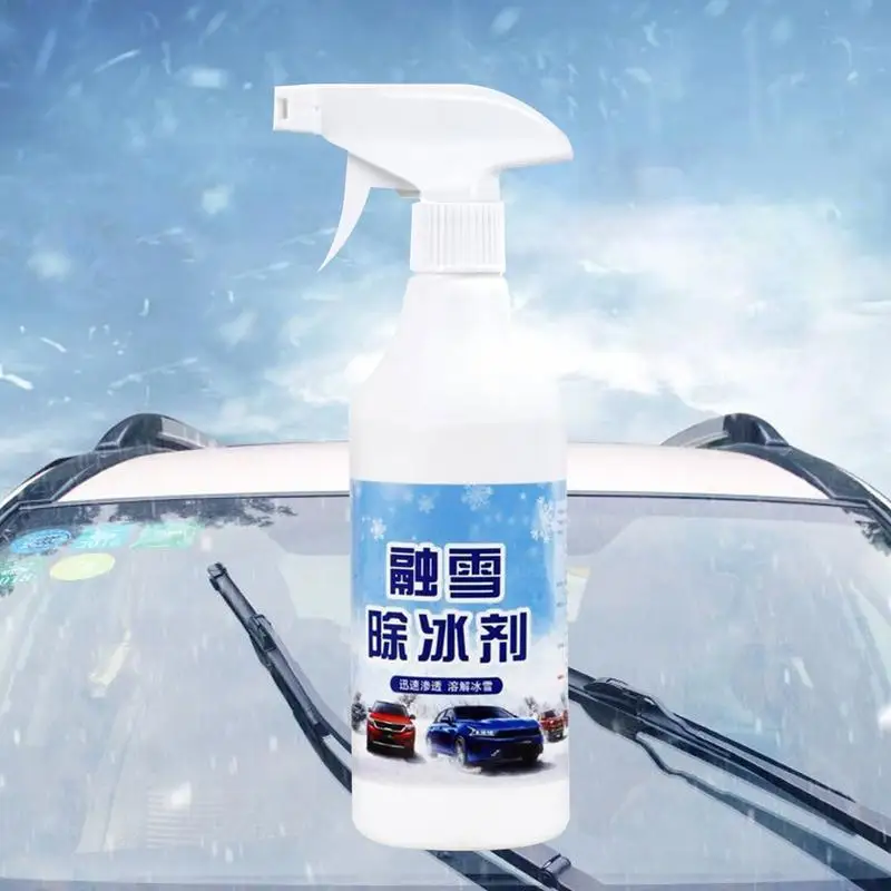 For Refer To Description Windshield De Icer Spray Windshield Anti-icing Spray 500ml Windshield Defroster Snow Cleaner For Car