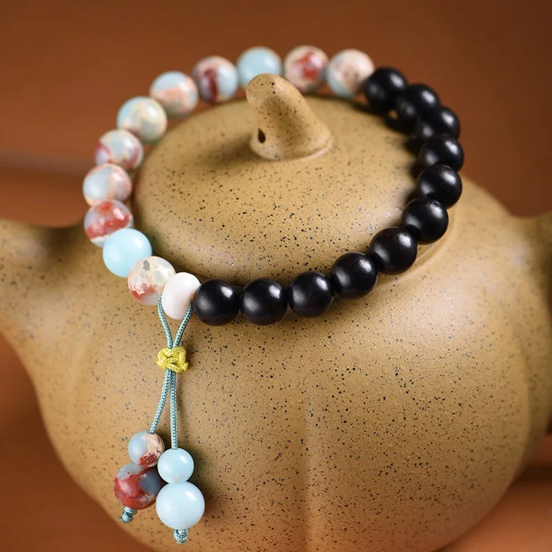 أسود الدم خشب الصندل كليف السرو الخشب DIY بها بنفسك اكسسوارات شوشان حجر بوذا حبة اليد سلسلة الفن لعب للرجال والنساء Woo #4