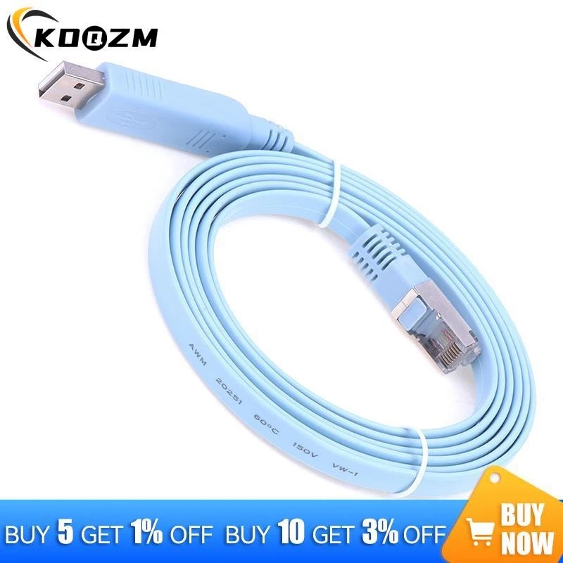 1,8 m USB zu RJ45 USB zu RS232 seriell zu RJ45 Cat5 Konsole Adapter Kabel Kabel für Cisco Router neu