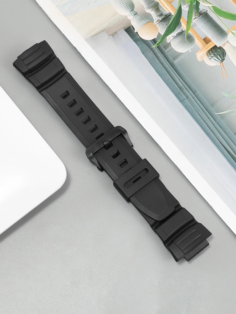 For Casio Silicone Convex Interface Watch Strap MCW 100h 110h W-S220 Soft Multicolor Stainless Steel Needle Buckle Watchband