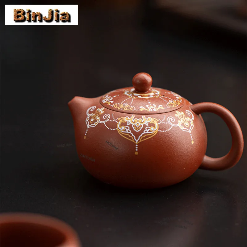 

Zhu Ni Gold And Silver Inlaid Purple Clay Xishi Teapot Japanese Tea Infuser Pot Tea Soaking Kettle With Strainer Tea Ceremony