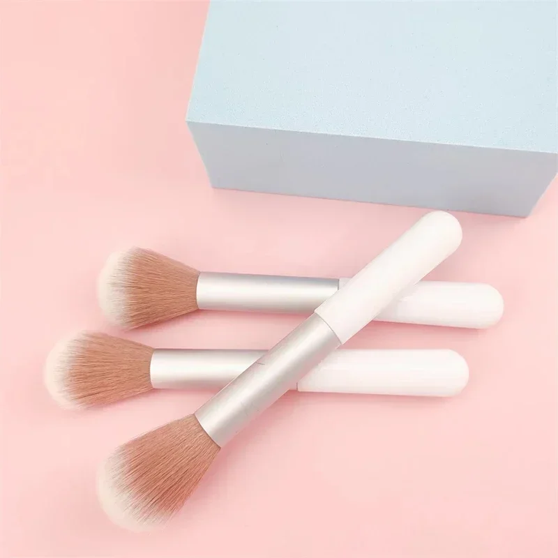 White Powder Blusher Makeup Brushes Women Makeup Cosmetic Tool Portable Soft Fiber Hair Foundation Contour Powder Brush