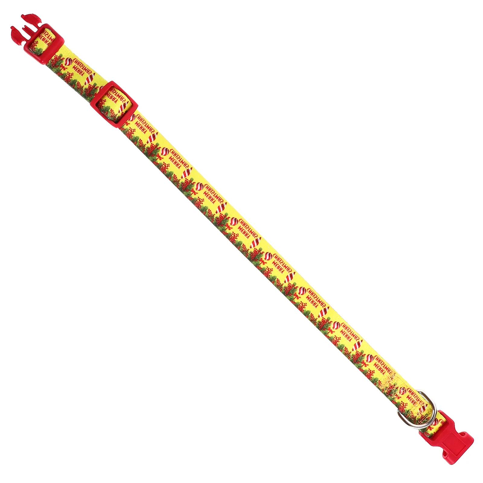 

Christmas Dog Collar Soft Comfortable Snowman Red M Size Quick Release Adjustable Pet Collars for Small Puppies Thick Polyester