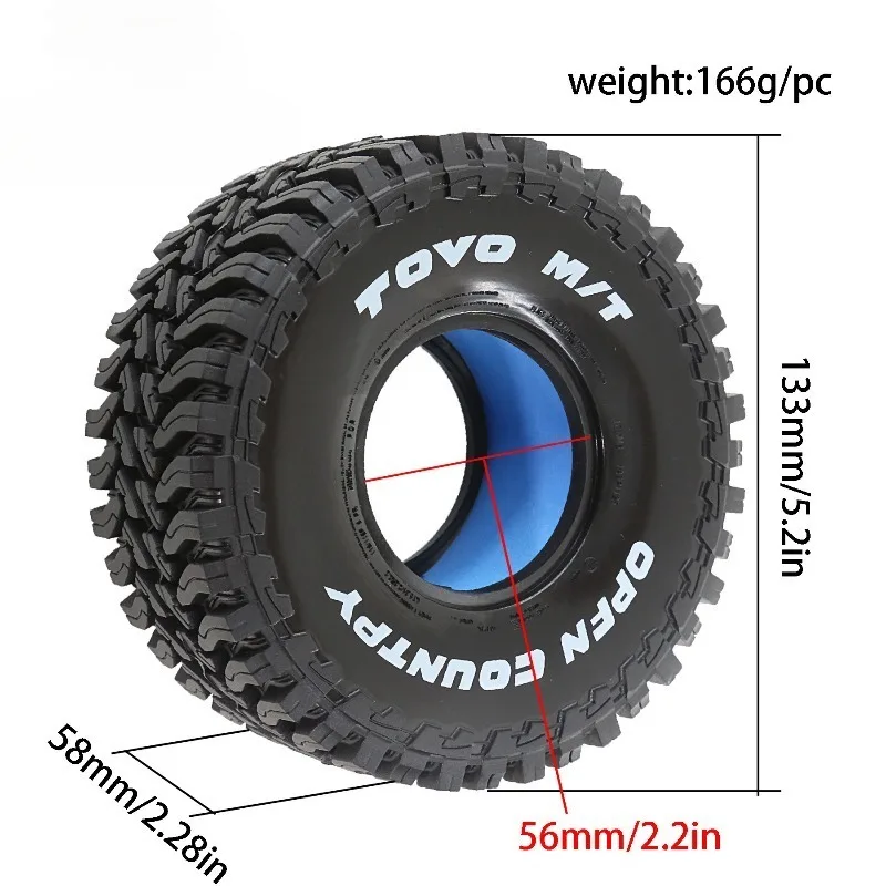 

4PCS 2.2 Inch Tire for 1/7 1/8 MJX H8H Remote Control YK4083 Crossrc Big Rhino - Easy to Control RC Vehicle