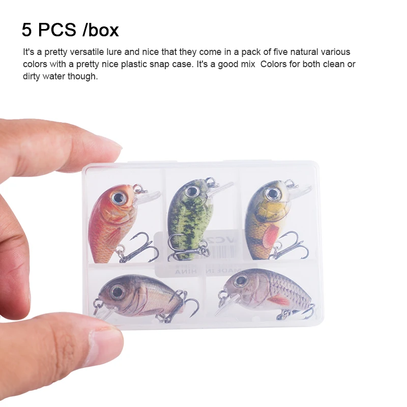 Señuelos Crankbait Hanlin – Mini Wobbler hundimiento lento para lubina - imagen 3