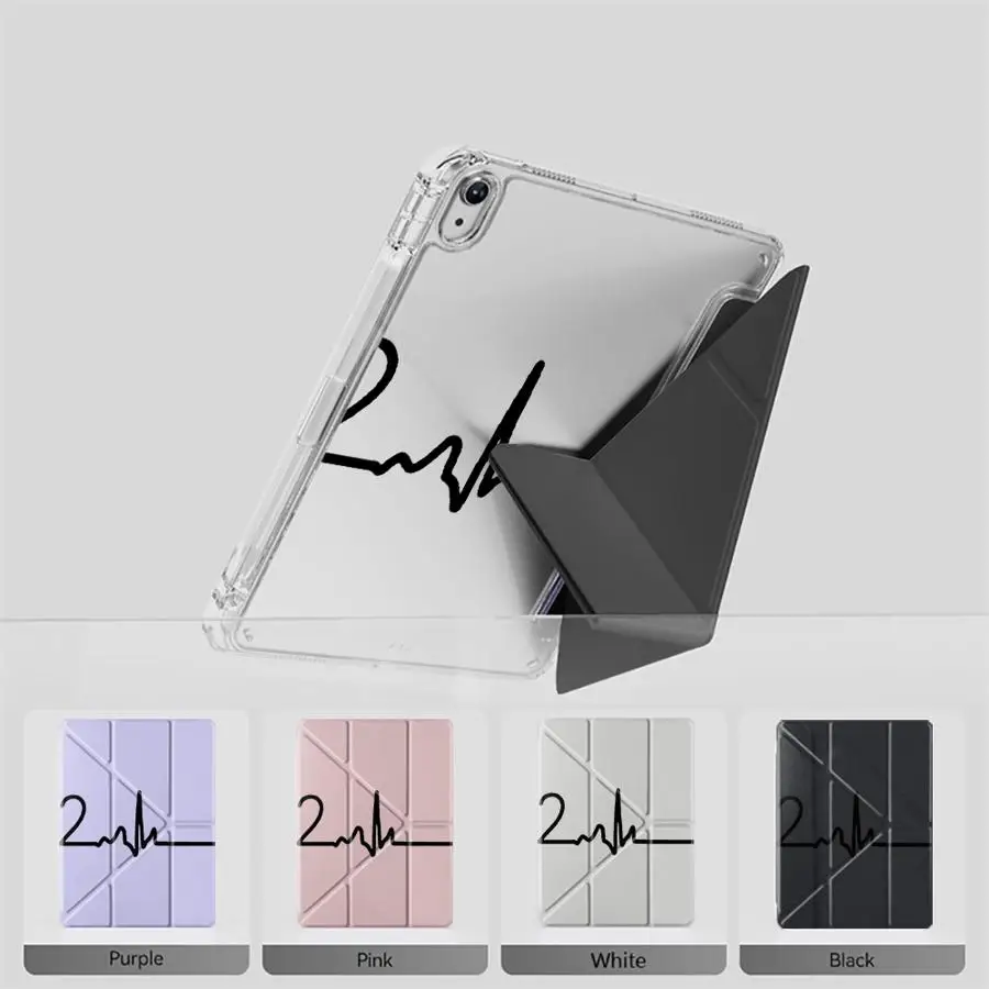 

Tablet Case For iPad Air 4 5 M3 M2 1 2 M4 11inch Pro 11th 10th 9th 8th 7th 12.9inch Pro 2025 Mini 6 7 Y-Fold Holder Cover Love