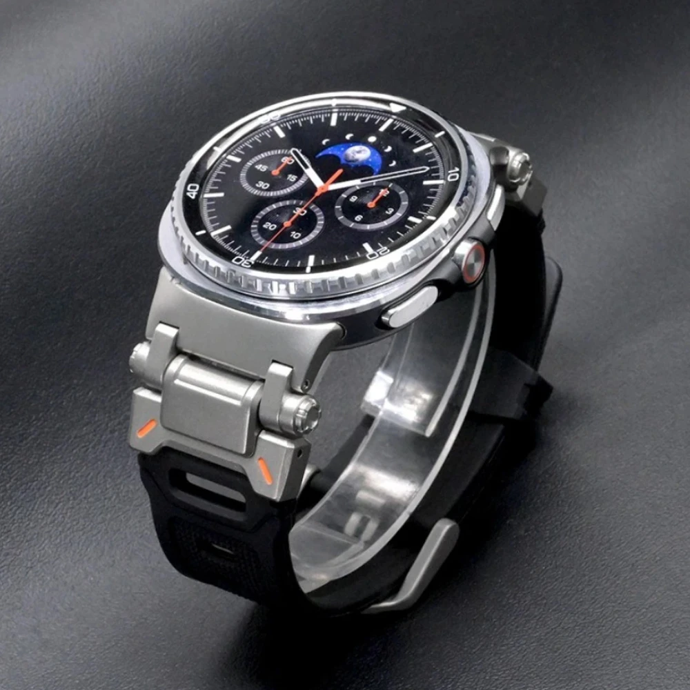 

Роскошный силиконовый браслет для Samsung Galaxy Watch 8 Classic, 46 мм, ремешок из нержавеющей стали для Samsung Galaxy Watch 8, 40 мм, 44 мм, ремешок