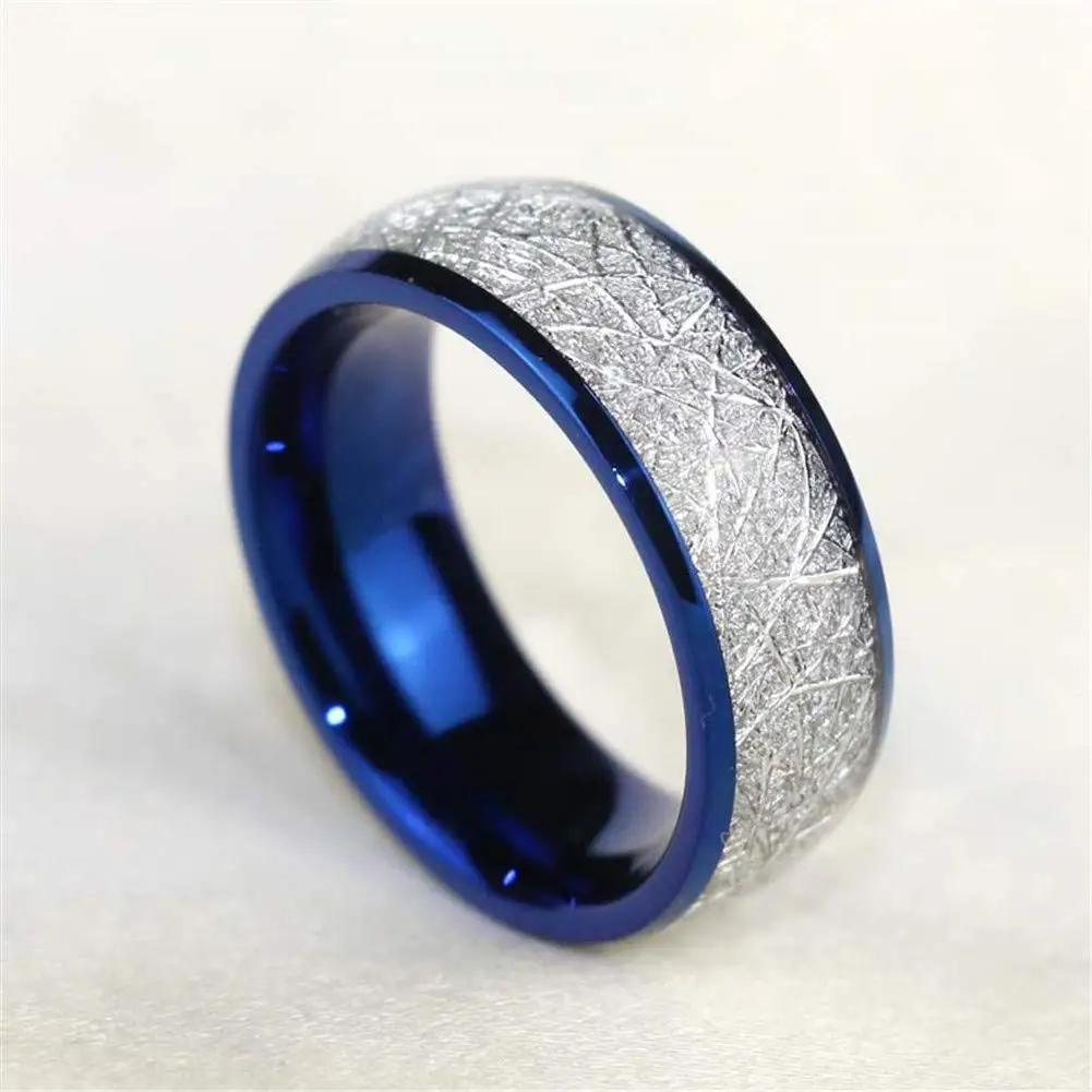 Fashion Couple Rings Romantic Women Heart Zircon Stone Rings Set Men's Blue Stainless Steel Ring Wedding Party Jewelry Gifts