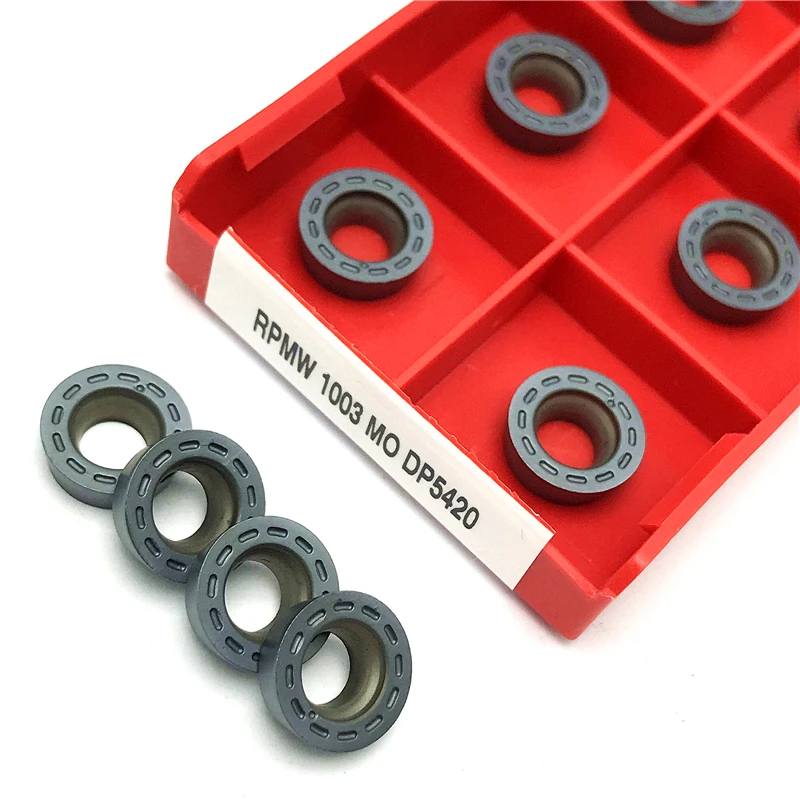 เม็ดมีดกลึงแบบเปลี่ยนได้ RPMW1003 RPMT1204 DP5320 คุณภาพสูง สำหรับเครื่องกลึง CNC ตัดเหล็ก