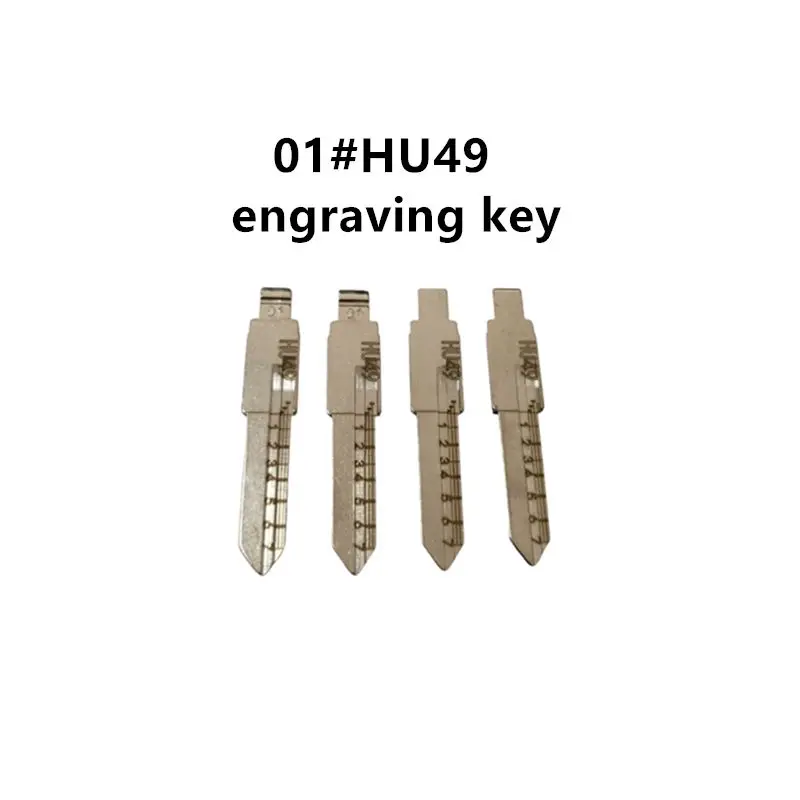 10pcs/lot  Engraved Line Key 2 in 1 LiShi/HU49 Scale Shearing Teeth Blank Key NO.01  For   Jetta Santana B4 Out Milling Blank