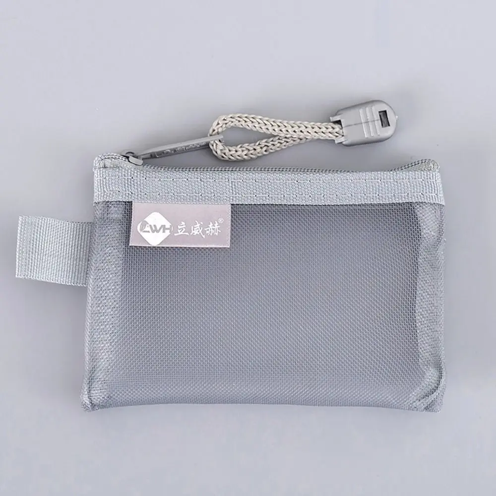 학생 투명 ID 카드 데이터 라인 립스틱 신용 카드 동전 지갑 잡화 주최자 키 보관 가방 메쉬 카드 가방
