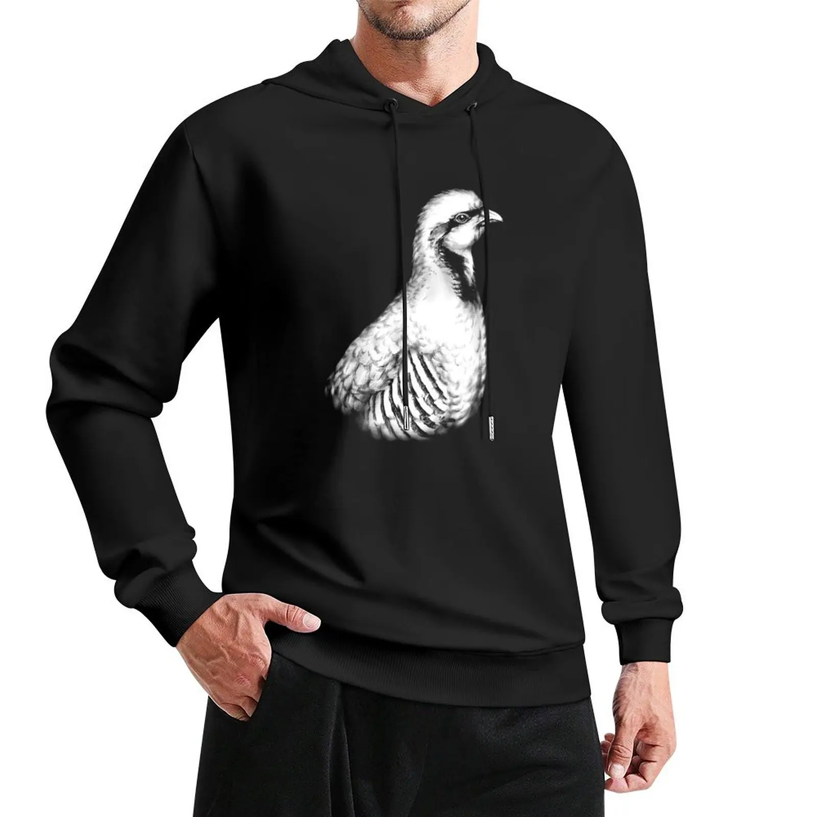 

Chukar Partridge Portrait (dark background) Pullover Hoodie hooded shirt hoodie streetwear