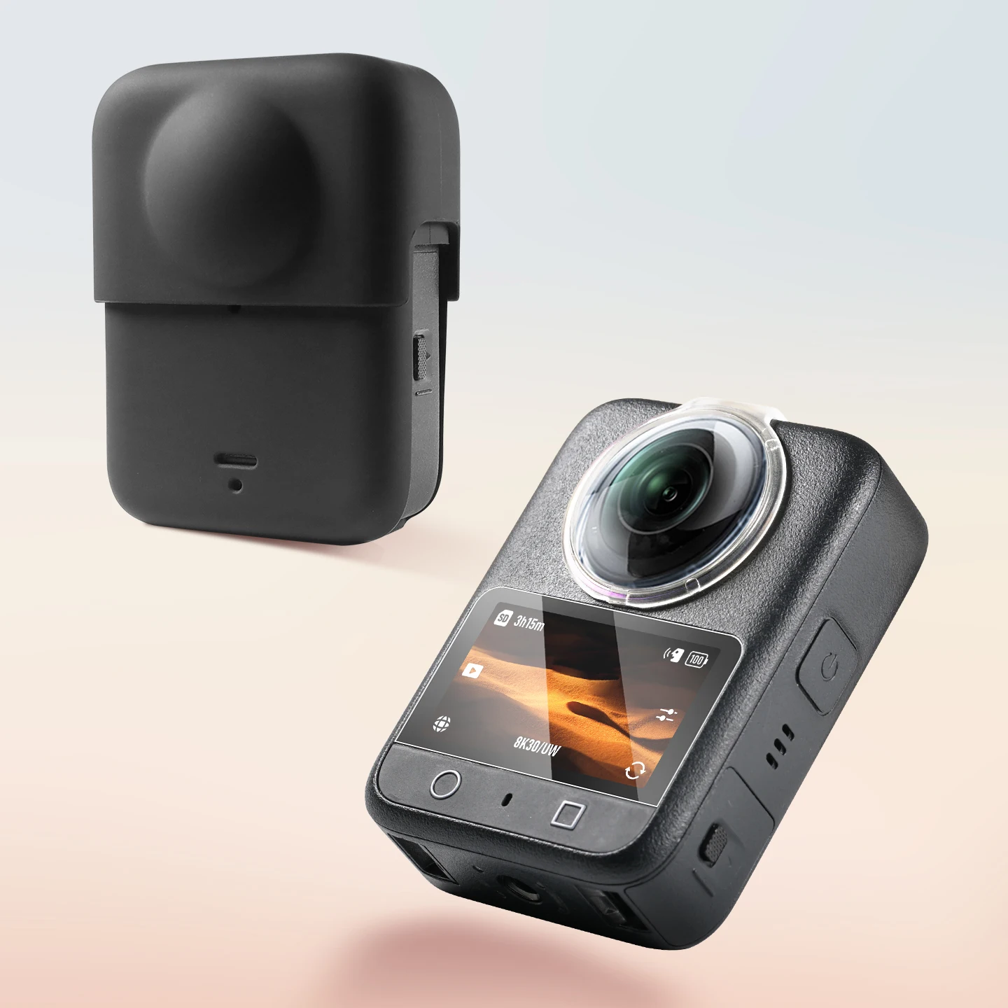 لملحقات كاميرا الحركة DJI OSMO 360 غطاء سيليكون واقيات عدسة HD وفيلم زجاجي مقاوم للصدمات والخدش #6