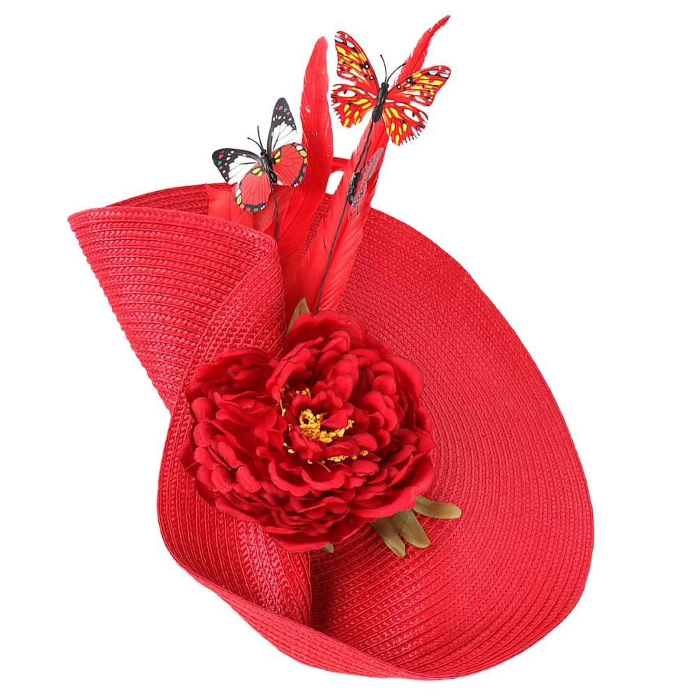 

Bridal Hat Women Headdress Fascinator Headband Butterfly Decoration Hair Accessories Wedding Tea Party Charm Comfortable Long