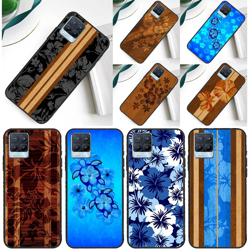 Hibiscus Retro Hawaiian Flower For OnePlus 11 10 Pro 10T Nord CE 2 Lite Realme C55 C35 C33 C31 C30 C21Y GT Neo 5 3 2T Case