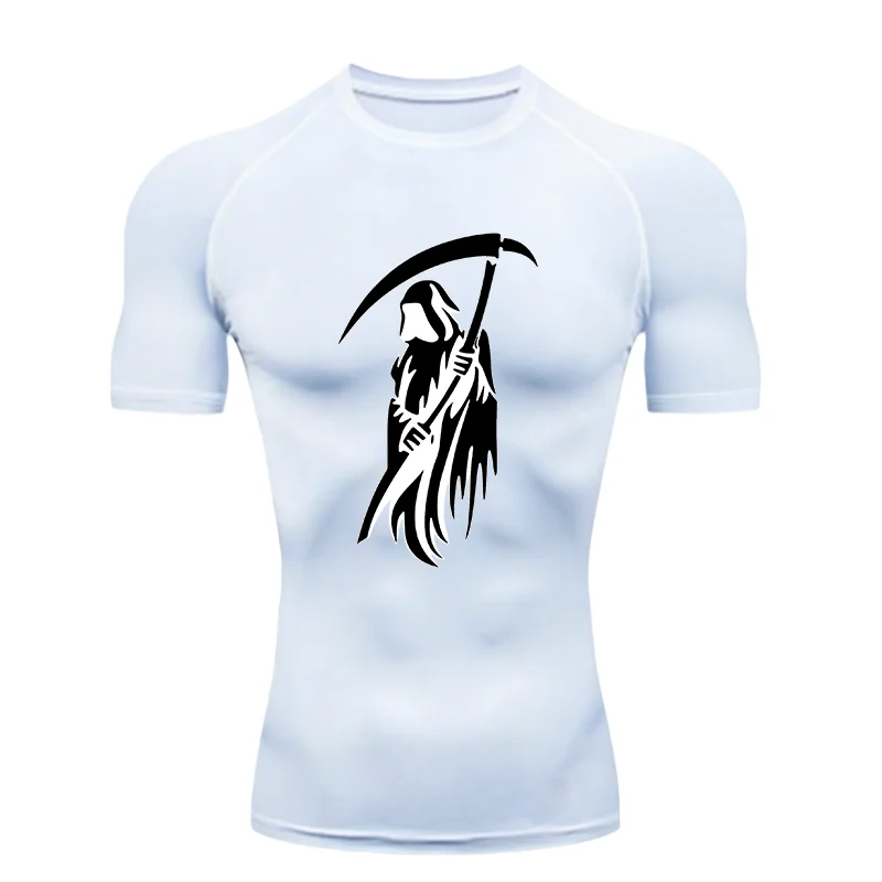 Reaper 2026 Men's Sports T-shirt Training Fitness Compression Short Sleeve Rashguard Running Workout T-Shirt Athletic Tees