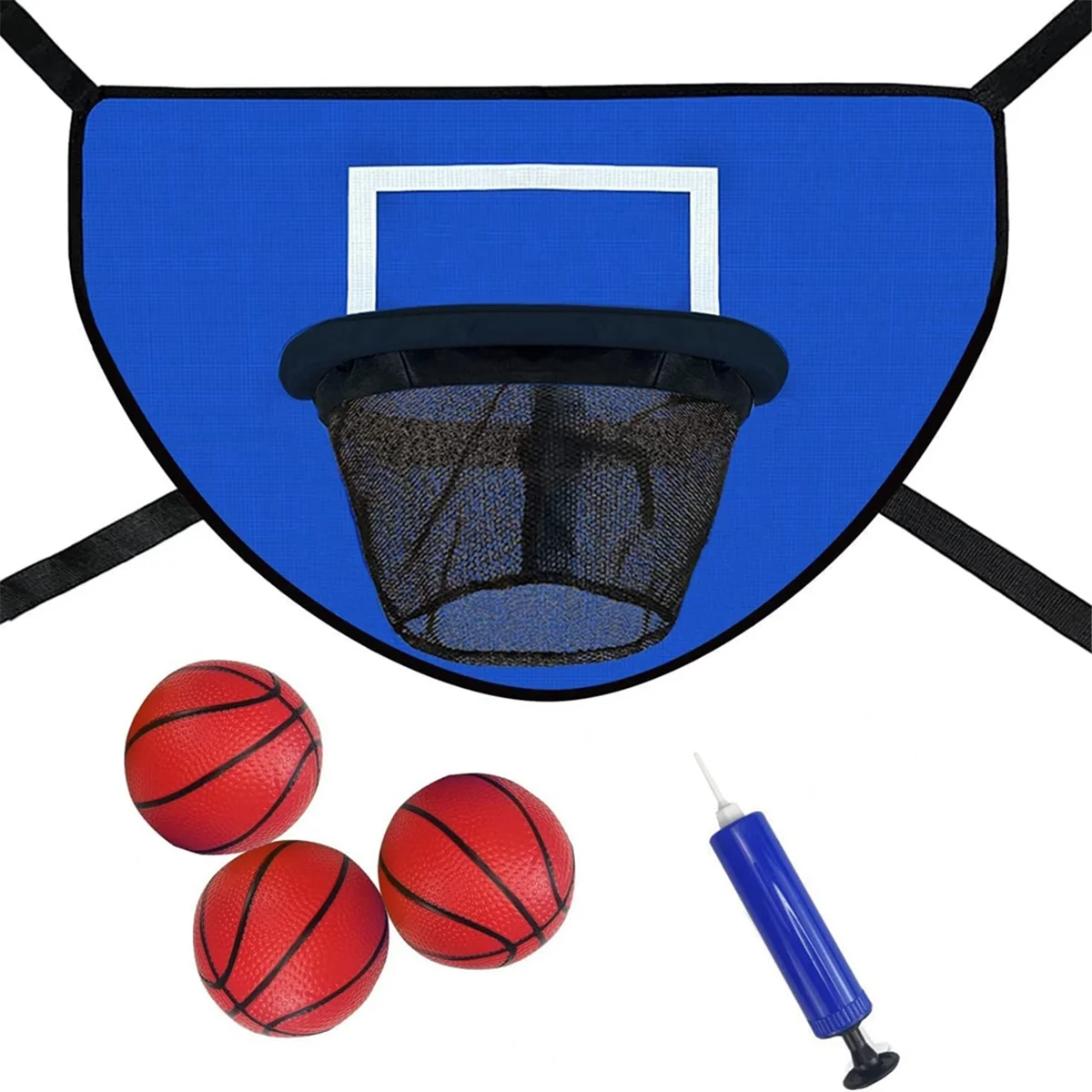 Kit de cerceau de basket-ball Tramimmersion avec pompe et mini balle, accessoire de rêves de basket-ball pour enfants et adultes, intérieur et extérieur