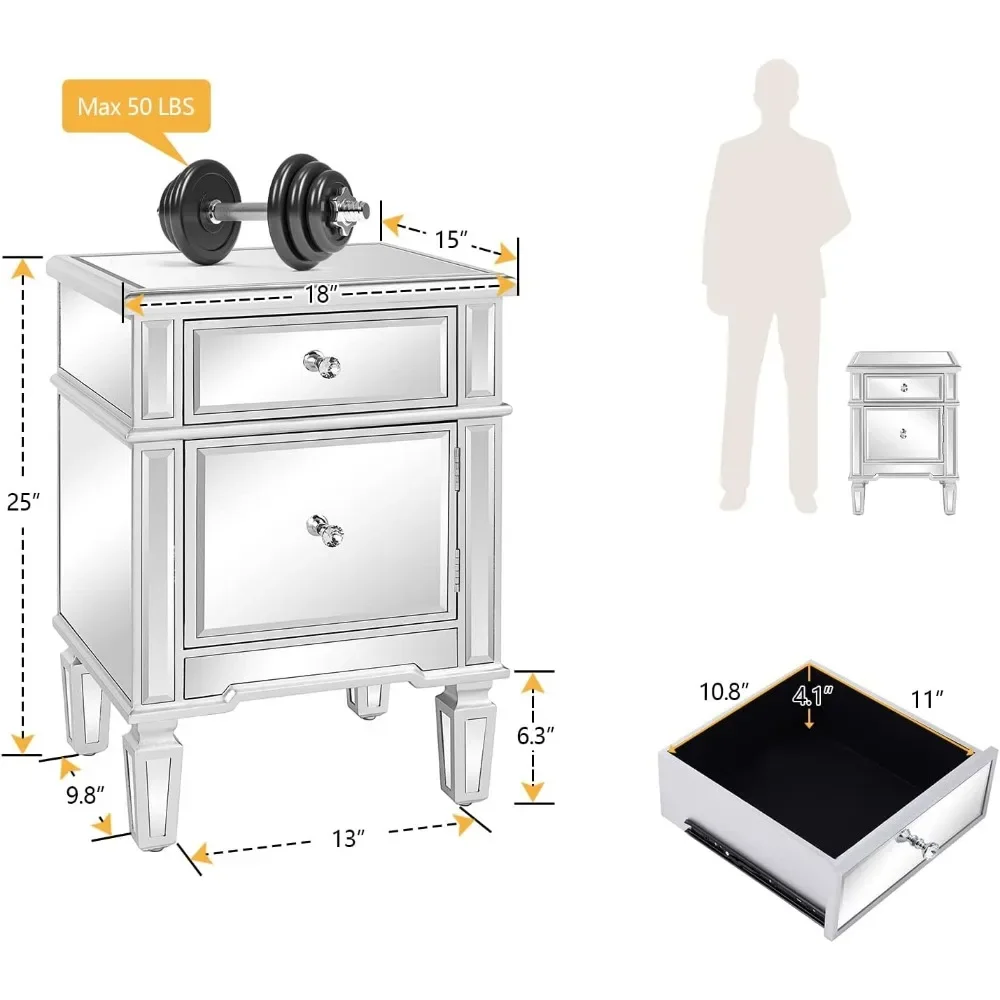 Table de oral et en Verre avec Miroir, Construction Solide