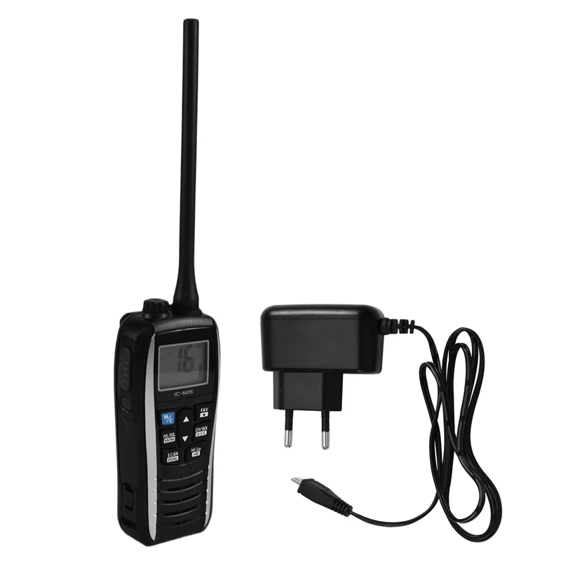 

-ABAB VHF Плавающая рация Морская портативная рация с ЖК-дисплеем Легкая и водонепроницаемая вилка европейского стандарта