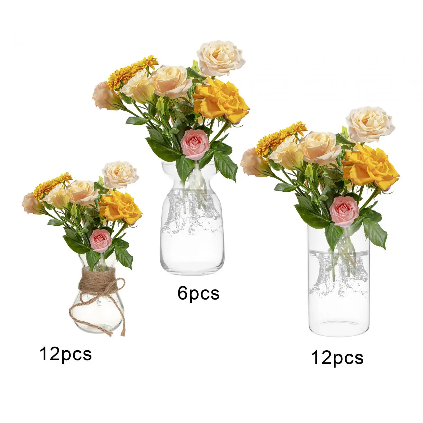 

Стеклянная ваза многоразового использования, декоративная для украшения стола, офисные центральные элементы