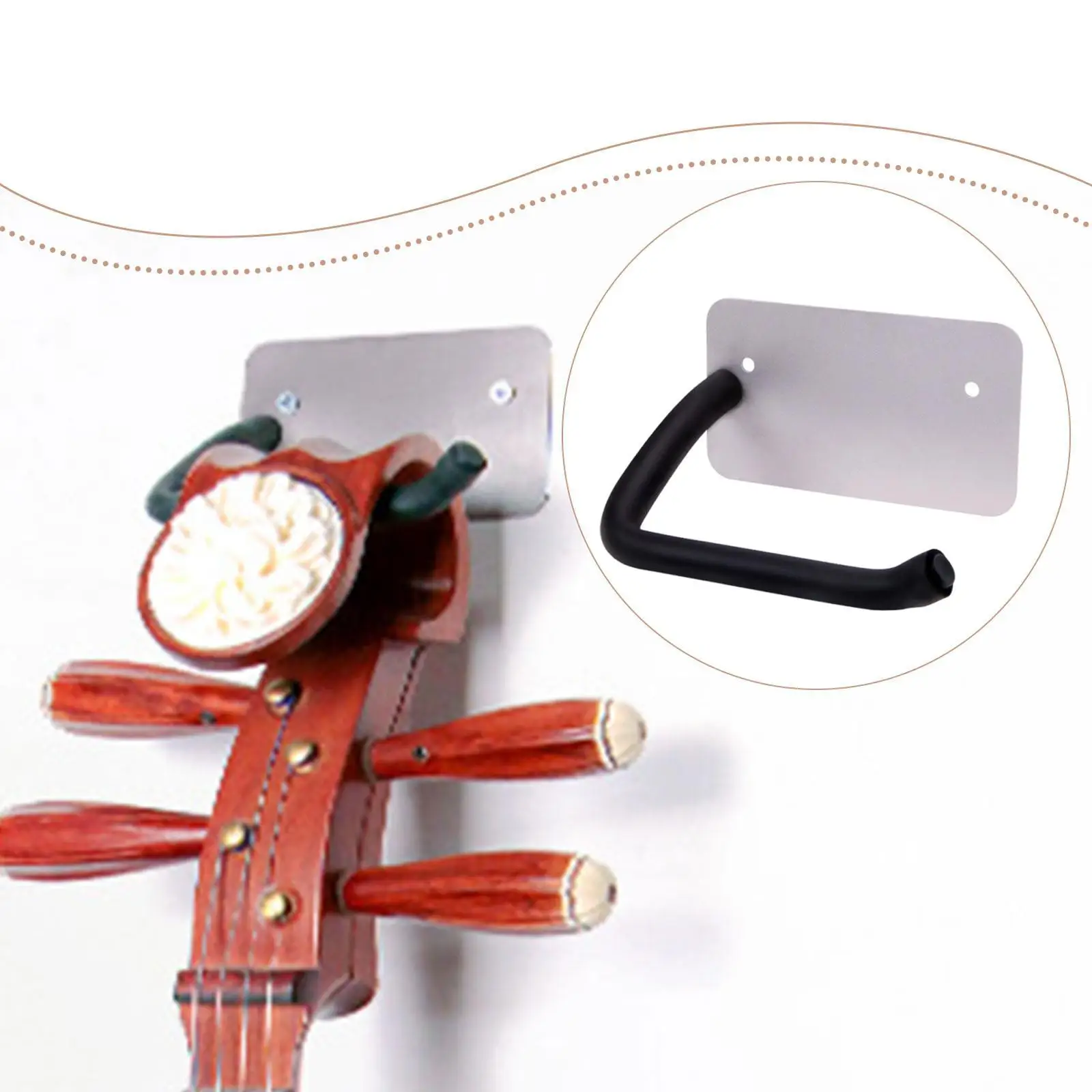 Pipa Liuqin Wall Hanger Holder Anti Slip EVA Foam Versatile 50kg Load Capacity Space Saving Lightweight Zhongruan Wall Hook