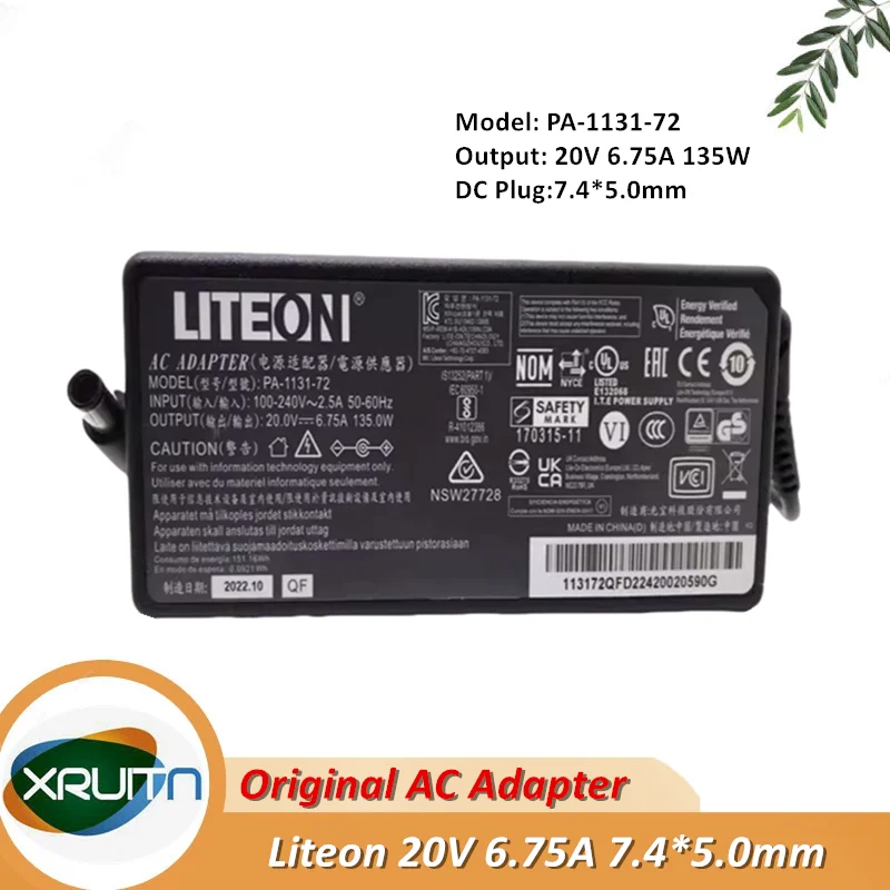 Liteon PA-1131-72 AC Adapter 20V 6.75A 135W Charger For KENSINGTON SD400T DOCK SD5000T Owc Thunderbolt Dock 4 Power Supply