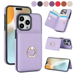 Funda de cuero con tapa magnética para iPhone, carcasa con ranura para tarjeta y bloqueo RFID, 360 °, para 15 Pro Max, 14 Plus, 13 Mini, 12, 11, XS, XR, 8, 7