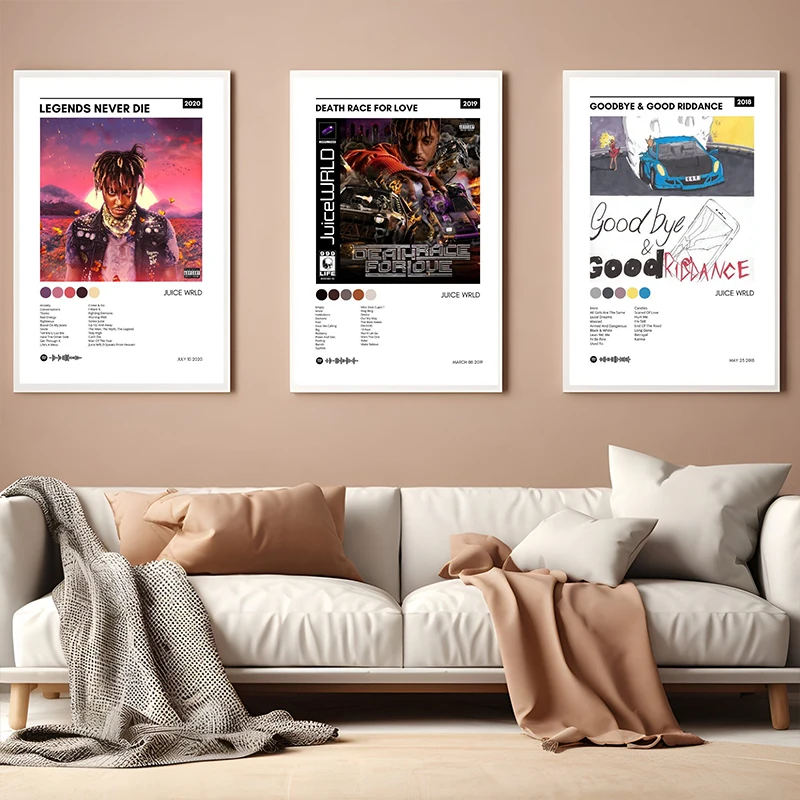 Juice WRLD Legends Never Die Cover Music Poster Print Canvas Painting Wall Picture Living Room Bedroom Wall Art Home Decor Gifts