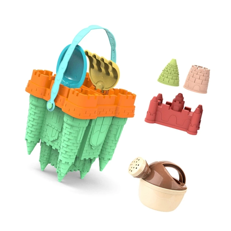 Crianças brinquedo castelo areia praia balde areia brinquedo com molde castelo jardim areia playset w3jf