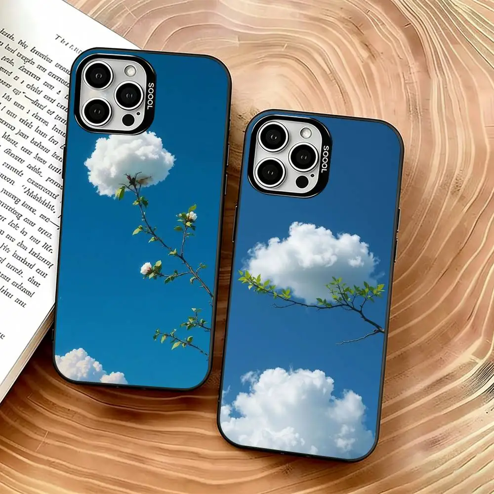 

Aesthetic Healing Sky Phone Case For iPhone 17,16,15,14,13,12,11 Plus,Pro Max,XS,Colorful Silver Phone case Funda Cover