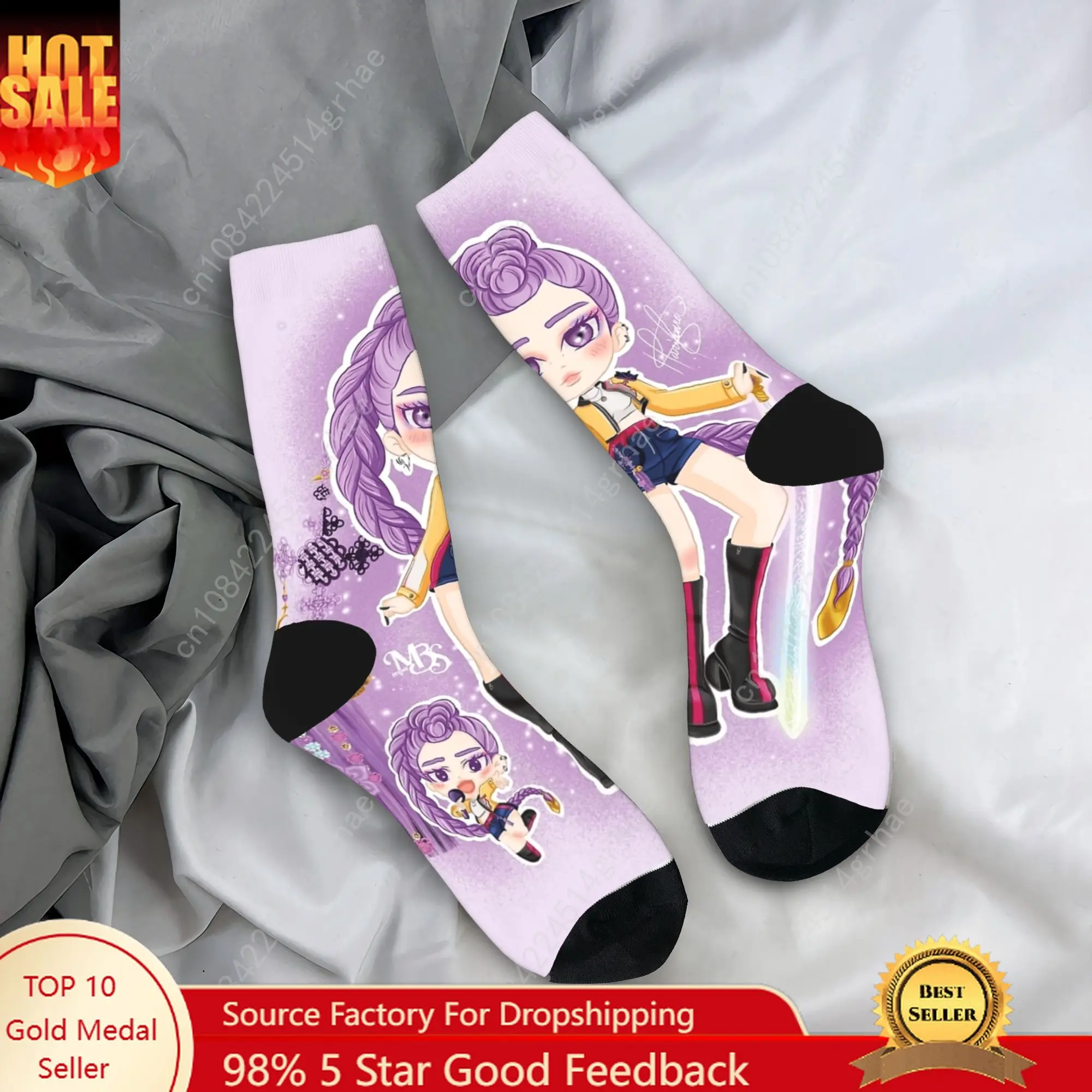 طفل Saja KPop شيطان الصيادين تشيبي الفن جوارب مخصصة الترفيه الجوارب الخريف عدم الانزلاق الجوارب الرجال الرياضة في الهواء الطلق جوارب ناعمة متوسطة