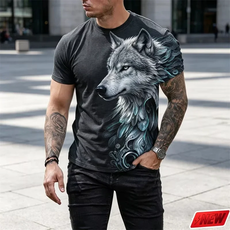 3D Print Mechanical Eagle Graphic T-Shirt Men Animal Pattern Short Sleeve Tee Casual Cool Streetwear Punk Style Summer New Top