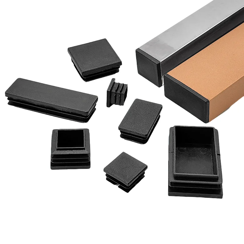 

1-10 шт. прямоугольная заглушка для труб, пластиковая черная заглушка, заглушка для труб, заглушка 15x30 25x40 40x80 мм, заглушка для труб