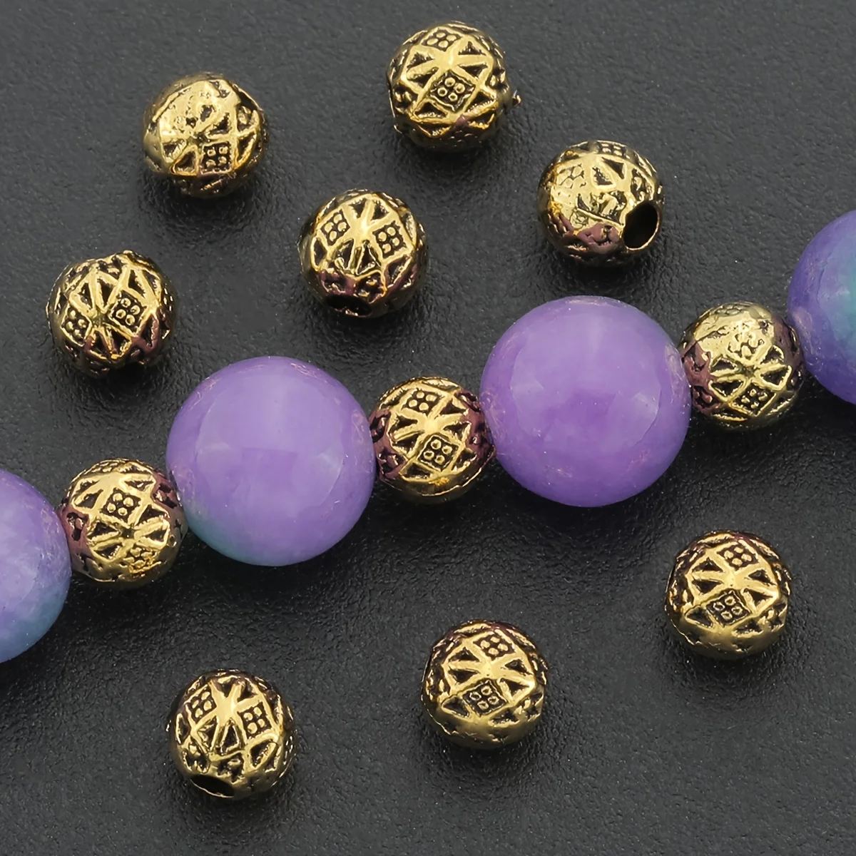100 PCS Zinc Alloy Circular Spacers Suitable for DIY Necklace, Bracelet, Beaded Pendant Accessories Manufacturing