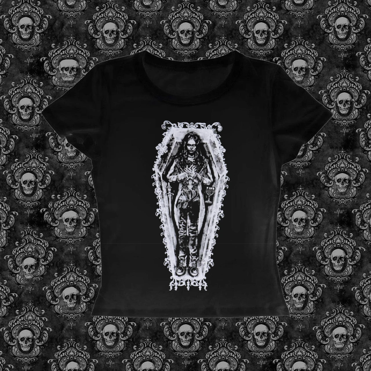 

2000s Street T-shirt Y2k Crop Top Women Goth style Graphic T Shirts Baby Tees Y2k 90s Vintage Clothes Woman Garbage girl T-shirt