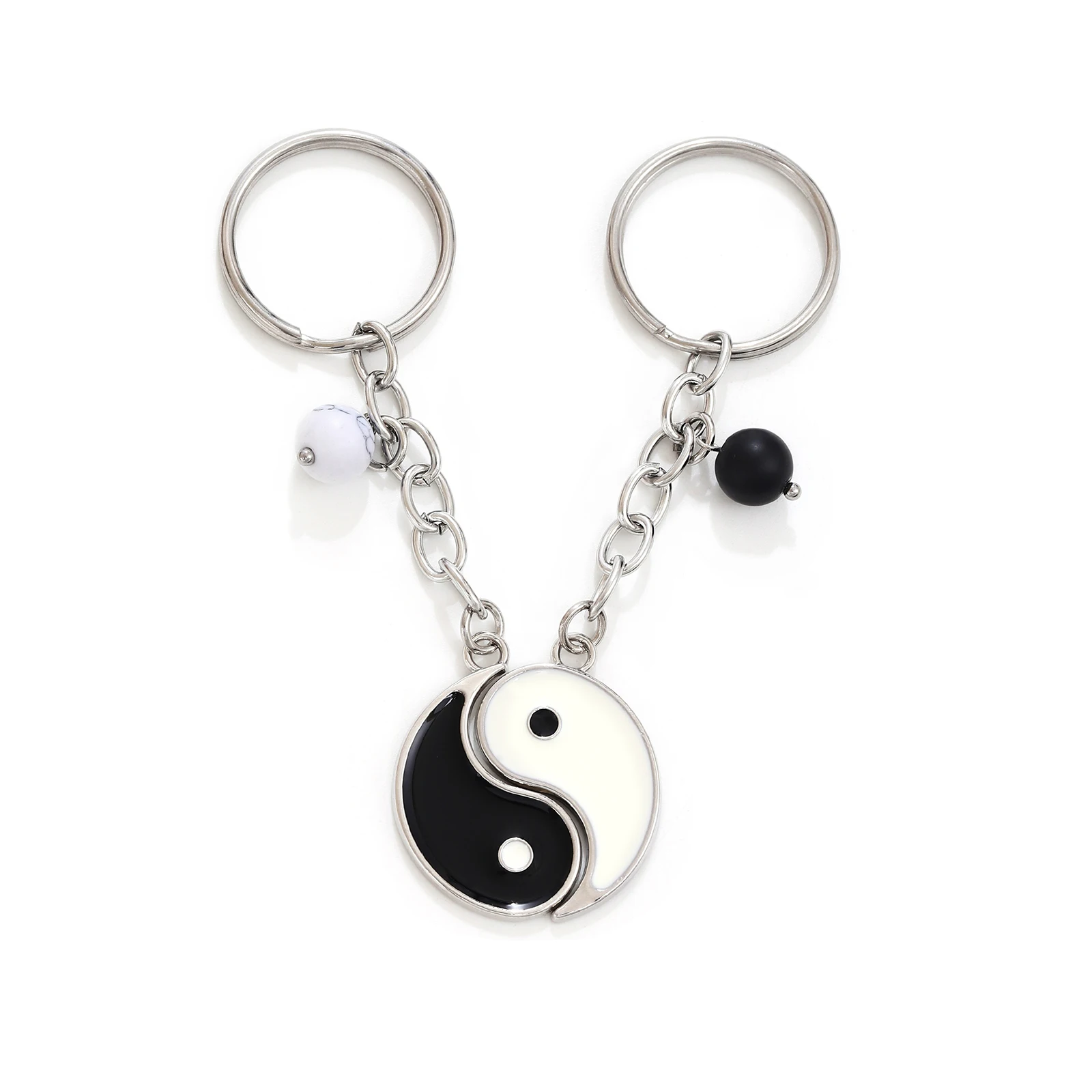 مجموعة مطابقة سلسلة المفاتيح Yin Yang Tai Chi للأزواج/BFFs - هدية رمز الصداقة، سلسلة مفاتيح ساحرة على ظهره للرجال والنساء