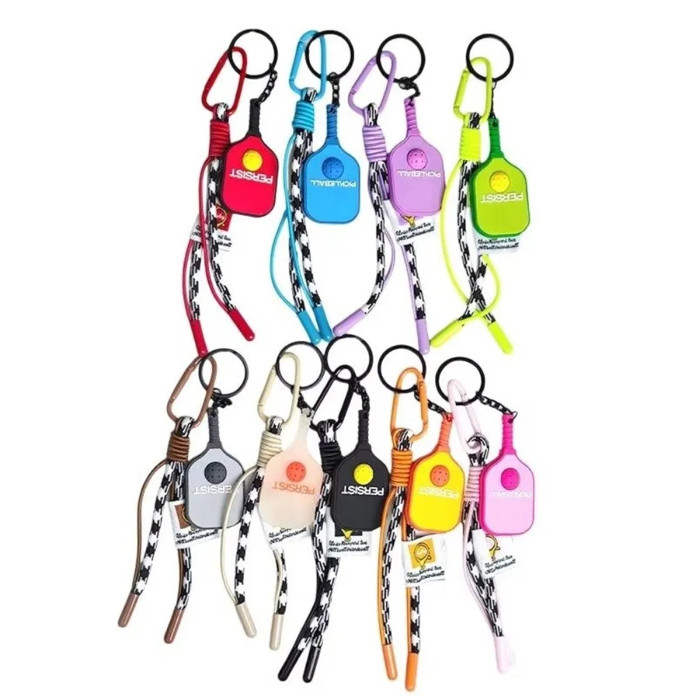 Gifts Creative Pickleball Racket Keychain Decorative Mini Pickleball Pendant Colorful Pickleball Key Ring for Pickleball Lovers