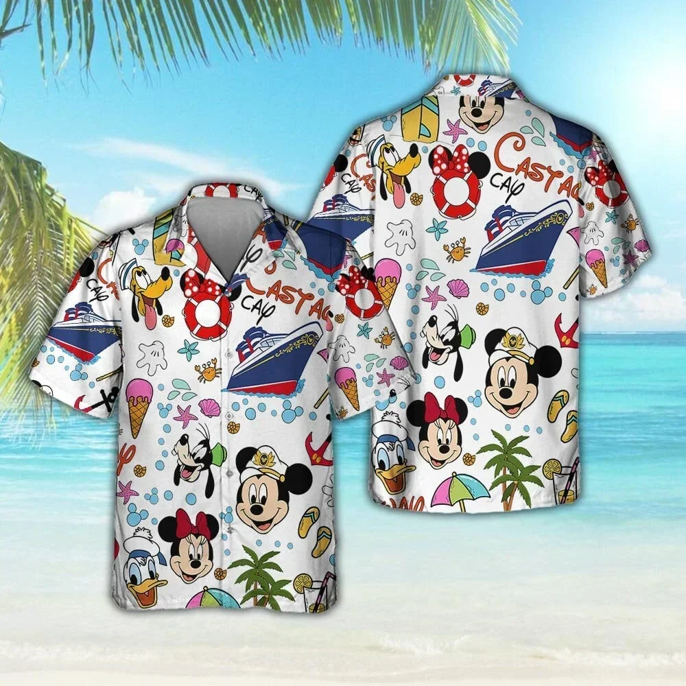 Disney Hawaii Men\'s Short-sleeved Shirt, Button-up Shirt Fashion Party Summer Wear