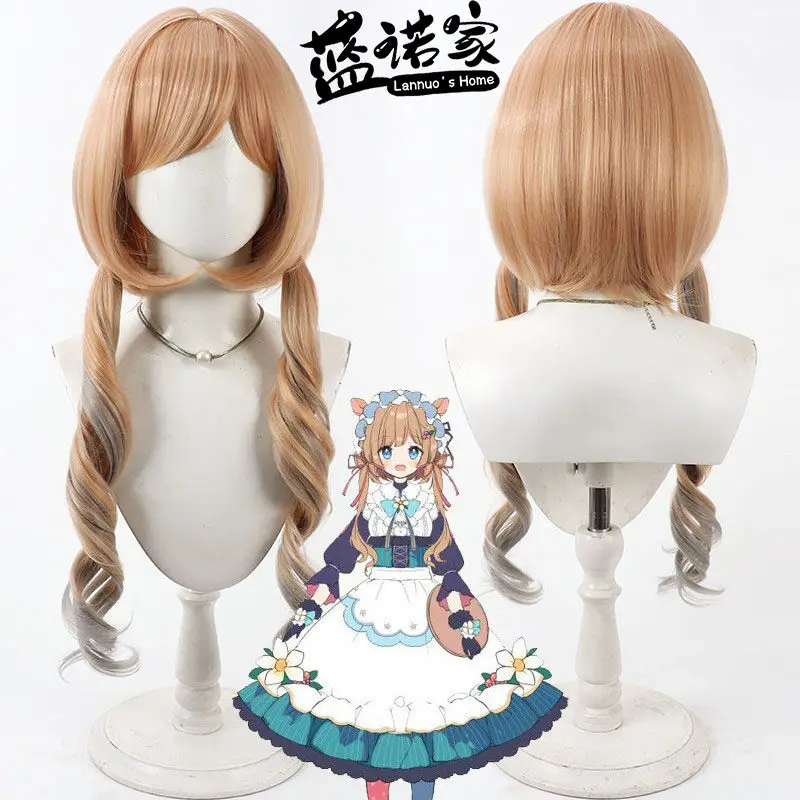 Virtual YouTube Vtuber Eli Conifer Cosplay Wig Halloween Carnival Party Props Synthetic Hair Heat Resistant Fiber + Wig Cap