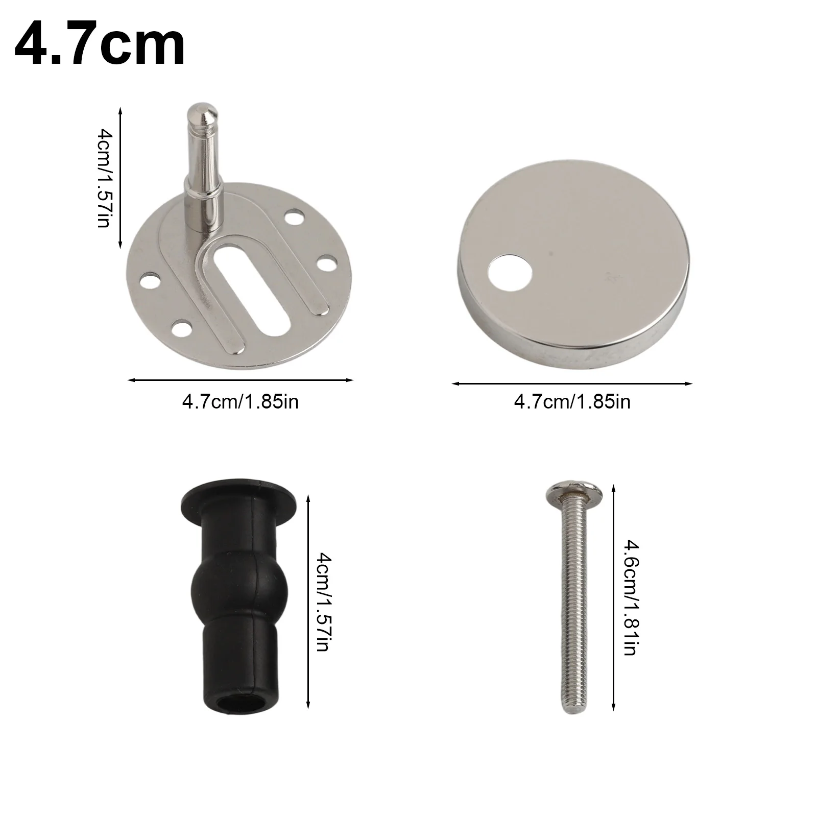 Toilet Cover Mounting Bolt and Hinge Set for Top Mounted Assembly Compatible with 47mm and 55mm Diameter Seats