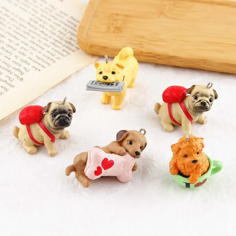 Cartoon Puppy Keychain Pet Dog Shape Key Chain Pendant Bag Ornament Holiday Car Key Holder Gift