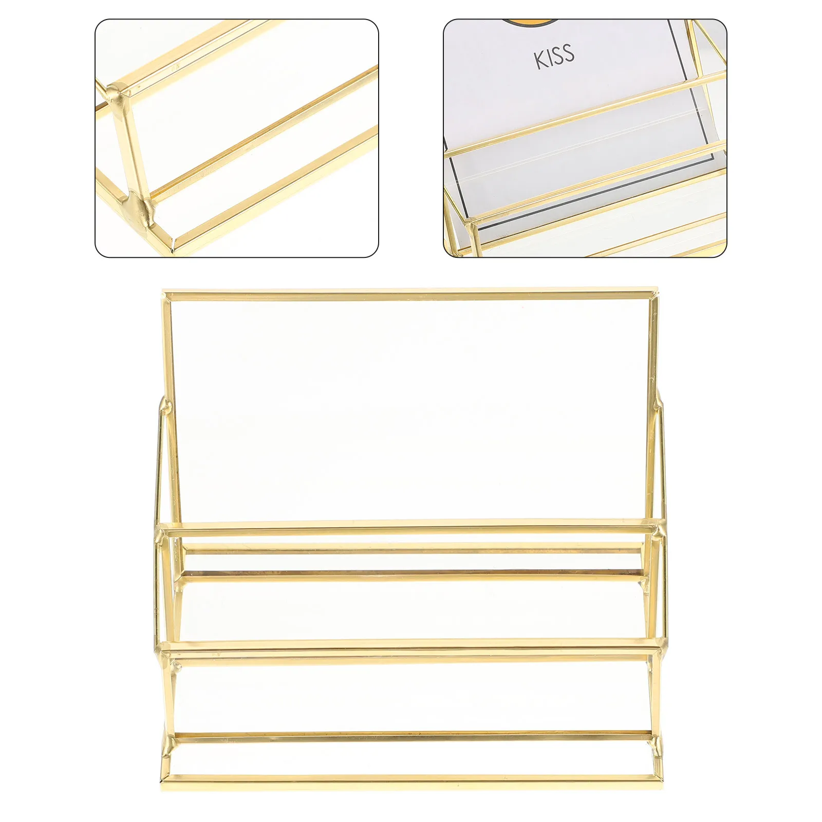 

Display Rack Work Desk Office Desktop Organizer Accessories Business Card Holder