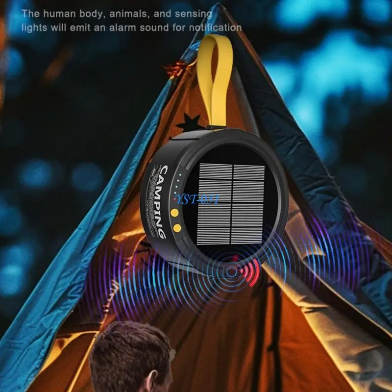 E15A Black Outdoor lighting Device With Human Body Detection And Adjustable Brightness Settings