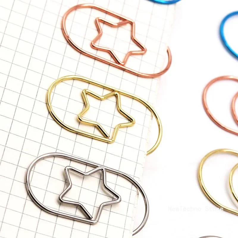Creative Cute Mini Five-pointed Star Notebook Bookmark Binder Paperclips Accessories Paper Clips Paperclip Patchwork Stationery
