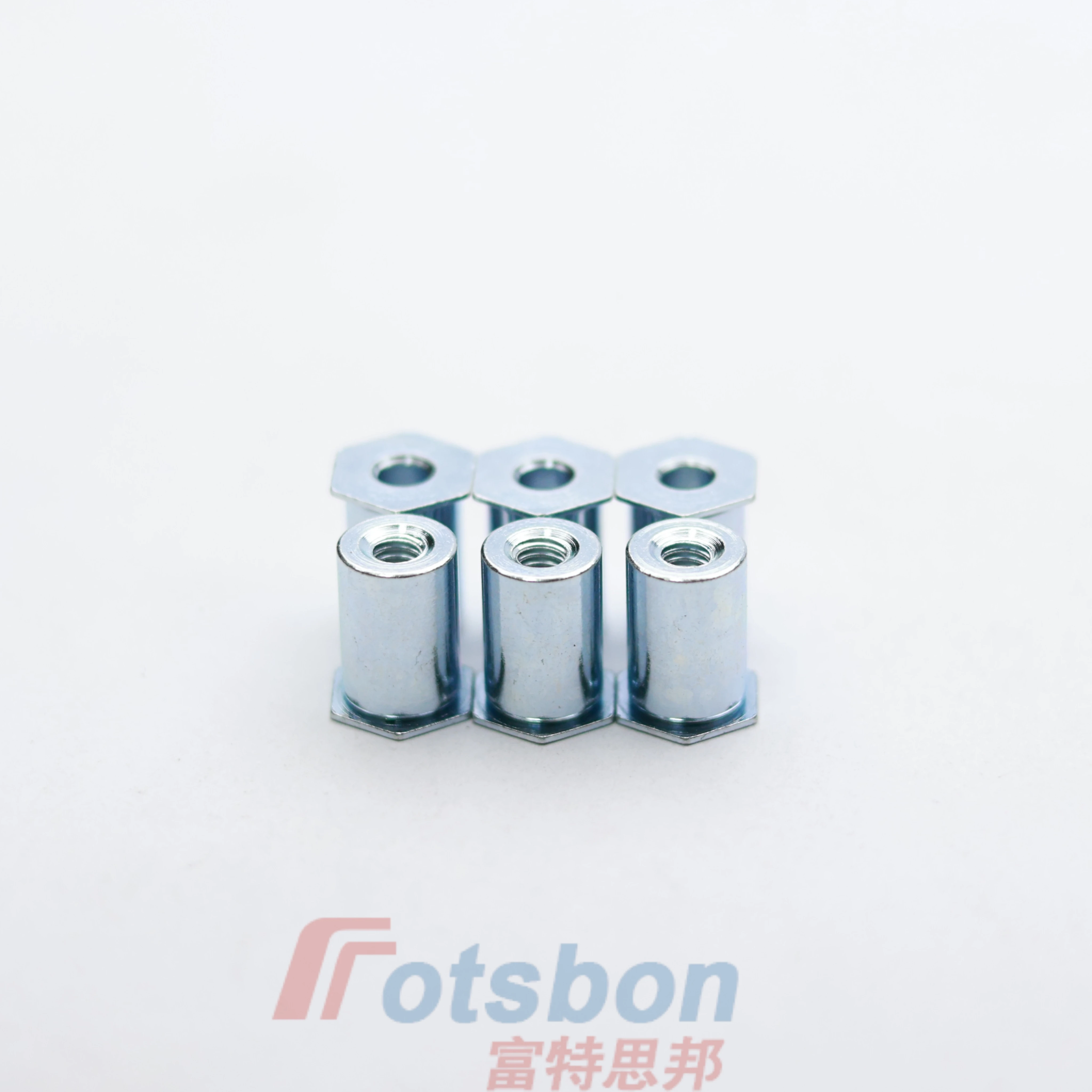 Fasteners Self-clinching Screw Nuts Thin Head Threaded Standoffs TSO-6M3-2/3/4/6/8/10/12/14/16/18/1900Carbon Steel Zinc Plated