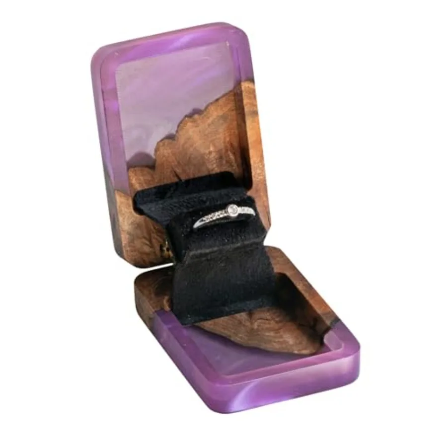 

Тонкая коробка для обручальных колец для предложение. Уникальный держатель обручального кольца и витрина для ювелирных изделий. Органайзер для ювелирных изделий для путешествий. Кольцо Bea.