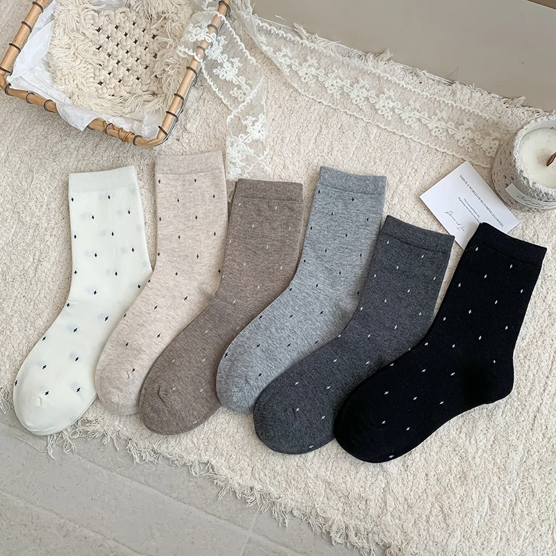 

Женские носки, новые осенние простые модные повседневные длинные носки, модные повседневные хлопковые носки в японском стиле, дышащие, впитывающие пот