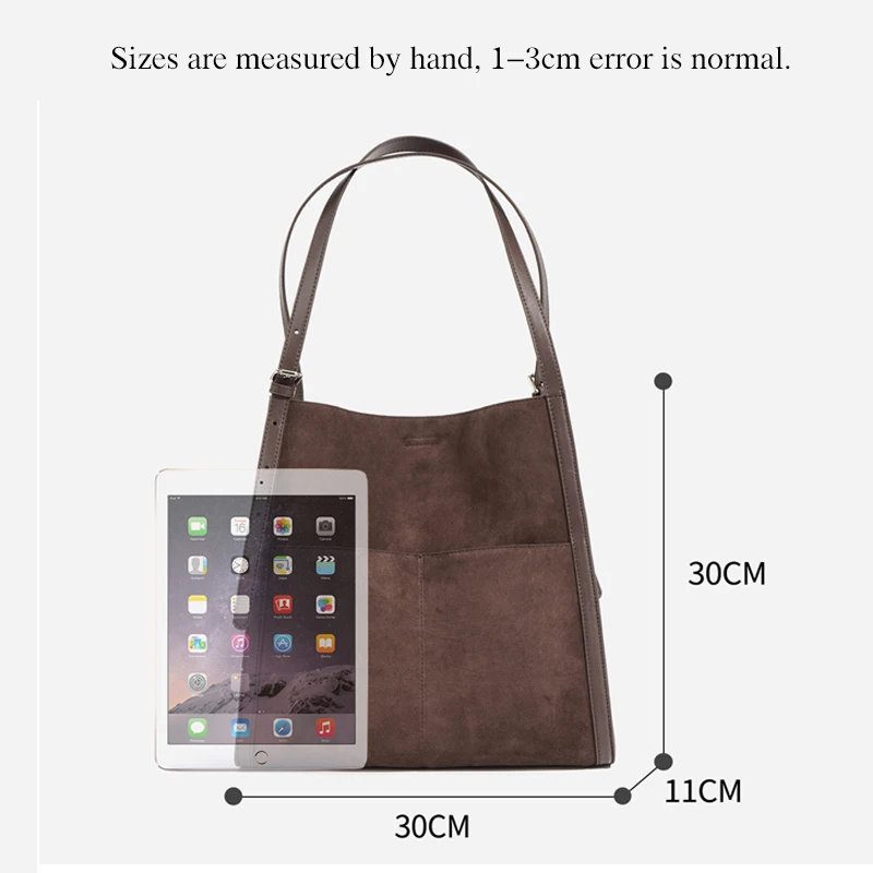 Classic Female Frosted Genuine Leather Tote Bags Large Capacity Retro Women Messenger Bags Fashion Lady Commute Shoulder Bag New