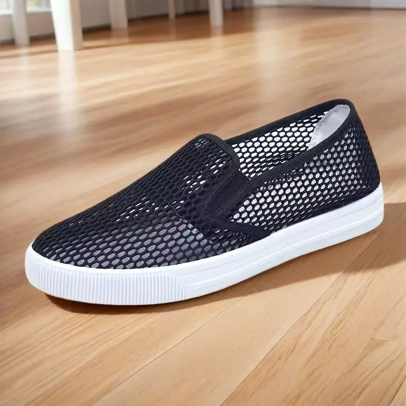 

Women's Summer New Mesh Hollow Out Casual Sports Shoe Soft Sole Non Slip Breathable Round Toe Slip On Light Little White Shoes